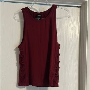 Women's Burgundy Sleeveless Victoria Sport Top